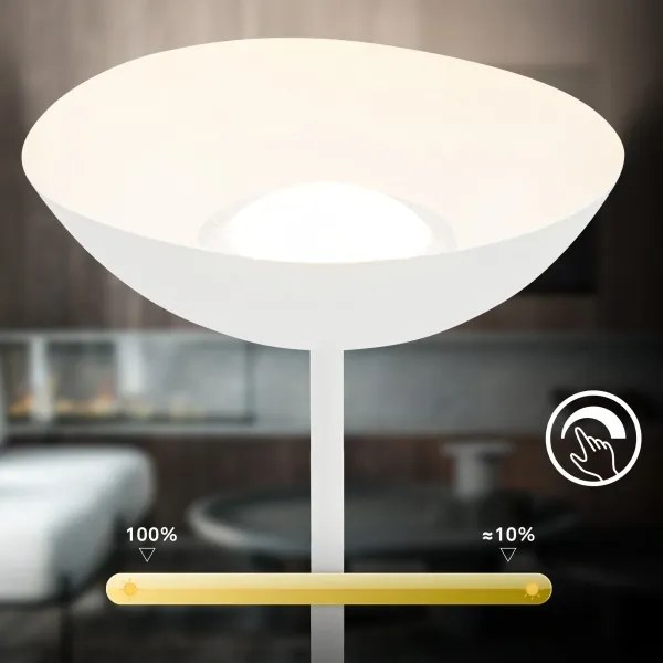 Briloner 1500016 - LED stmievateľná stojacia lampa ESTATE 8W/5V 4000 mAh biela