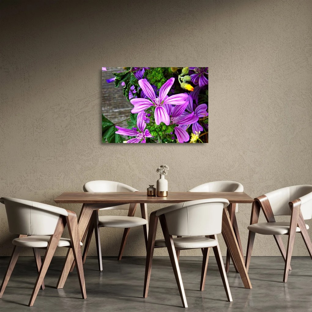 Sklenený obraz - lúčne kvety (70x50 cm)