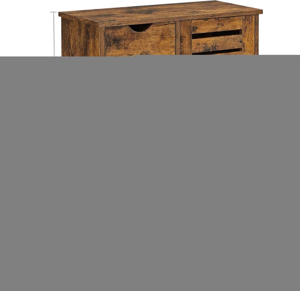 Kúpeľňová skrinka, úložná skrinka s 3 zásuvkami, rustikálna hnedá