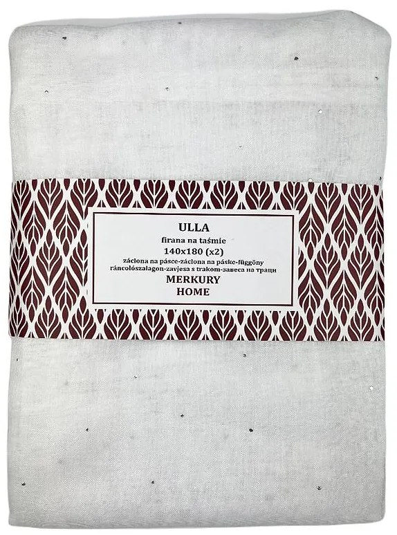 Záclona na páske Ulla polyester biela 140x180 Merkury Home II/22