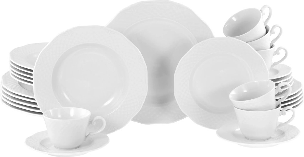 XXXLutz KOMBINOVANÝ SERVIS Arianne Weiss 30-dielne Creatable - Online Only bytové doplnky - 007768065301