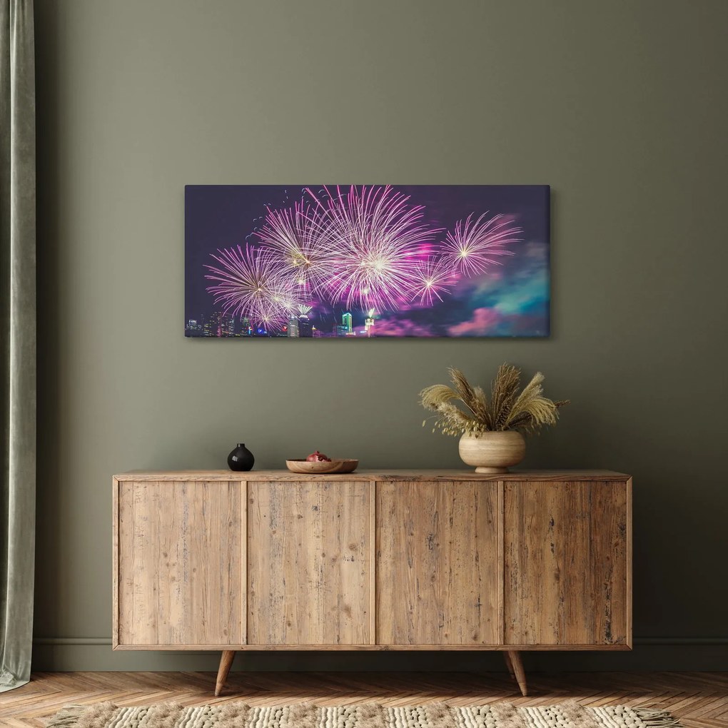 Obraz ohňostroja (120x50 cm)