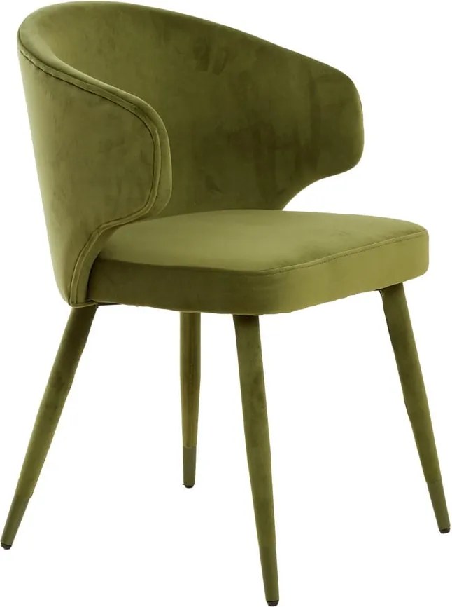 Zelené čalúnené jedálenské kreslá v súprave 2 ks Kosaka – Light &amp; Living