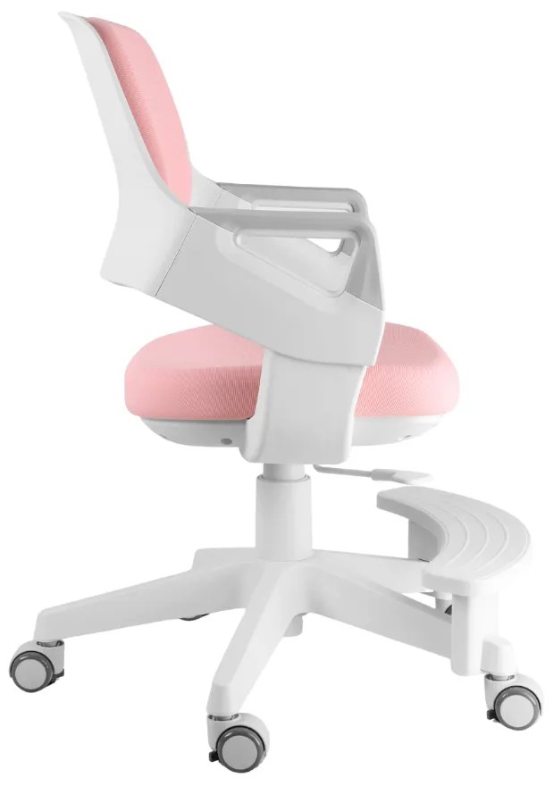 Detská rastúca stolička Neoseat KIDDY FIVE — látka, prateľný poťah, ružová