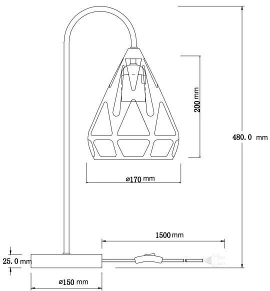 Globo 15889T - Stolná lampa HASSAN 1xE27/40W/230V