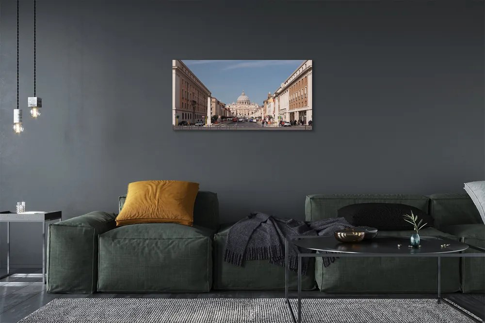 Obraz na plátne Katedrála Rome budovy ulice 140x70 cm
