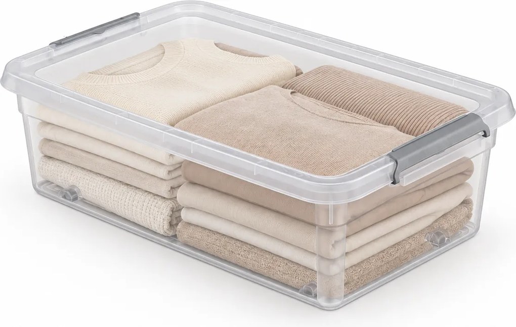 ALTOM Úložný box pod posteľ, s vekom a kolieskami, 58x39x16cm BASESTORE