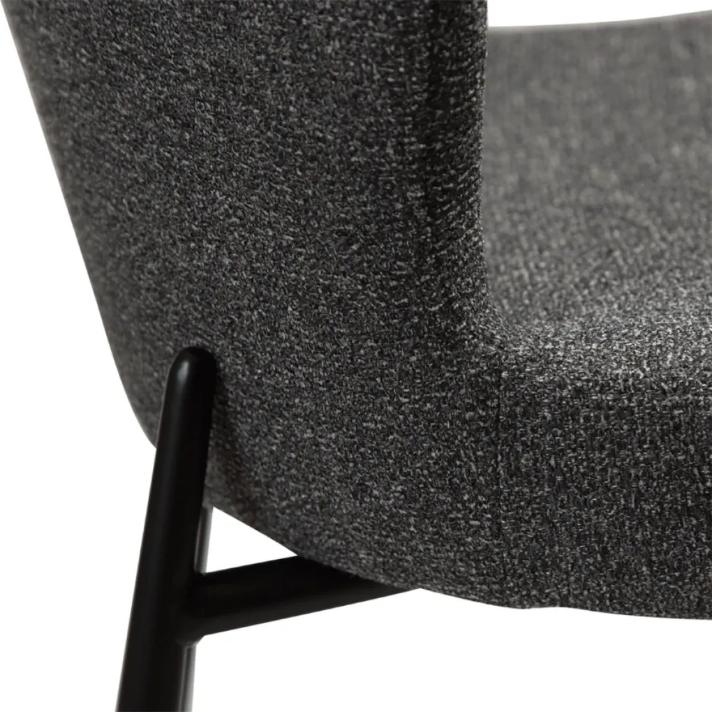 GLAM ČALÚNENÁ BAROVÁ STOLIČKA pebble grey/black