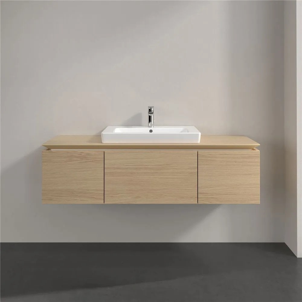 VILLEROY &amp; BOCH Legato závesná skrinka pod umývadlo (umývadlo v strede), 3 zásuvky, 1200 x 500 x 380 mm, Nordic Oak, B68200VJ