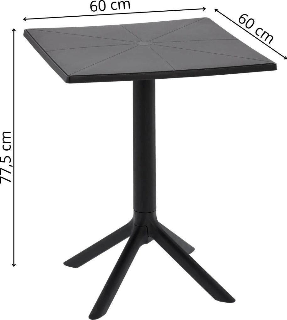 Zahradní odkládací stolek Yasa 60 cm černý