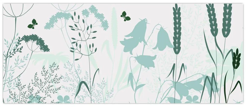Obraz - Lúka vektor (120x50 cm)