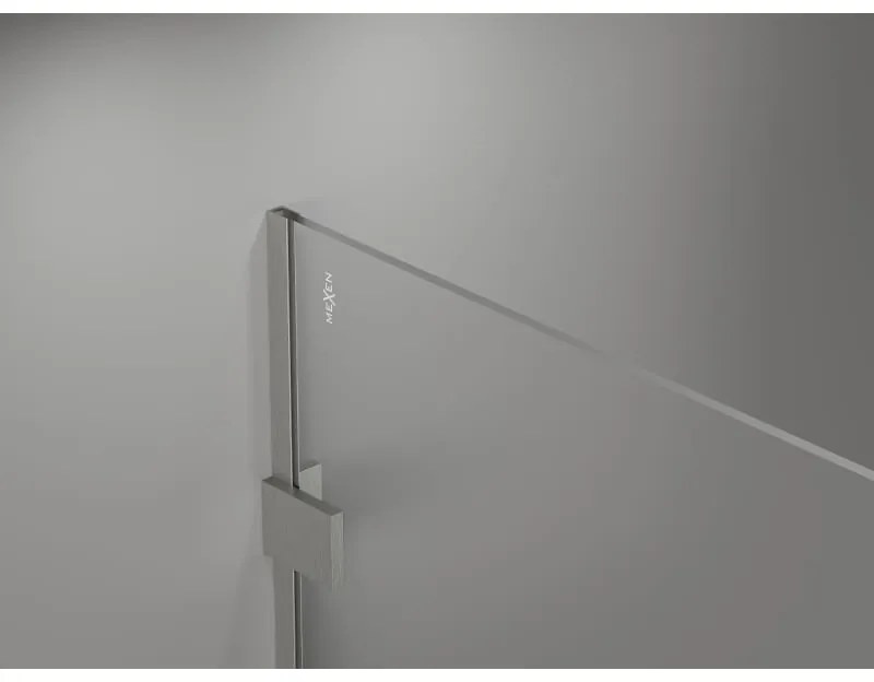 Mexen Lunar sprchová stena ľavá 130 x 200 cm, 8mm číre sklo, brúsená oceľ, 830-130-000-97-00-L