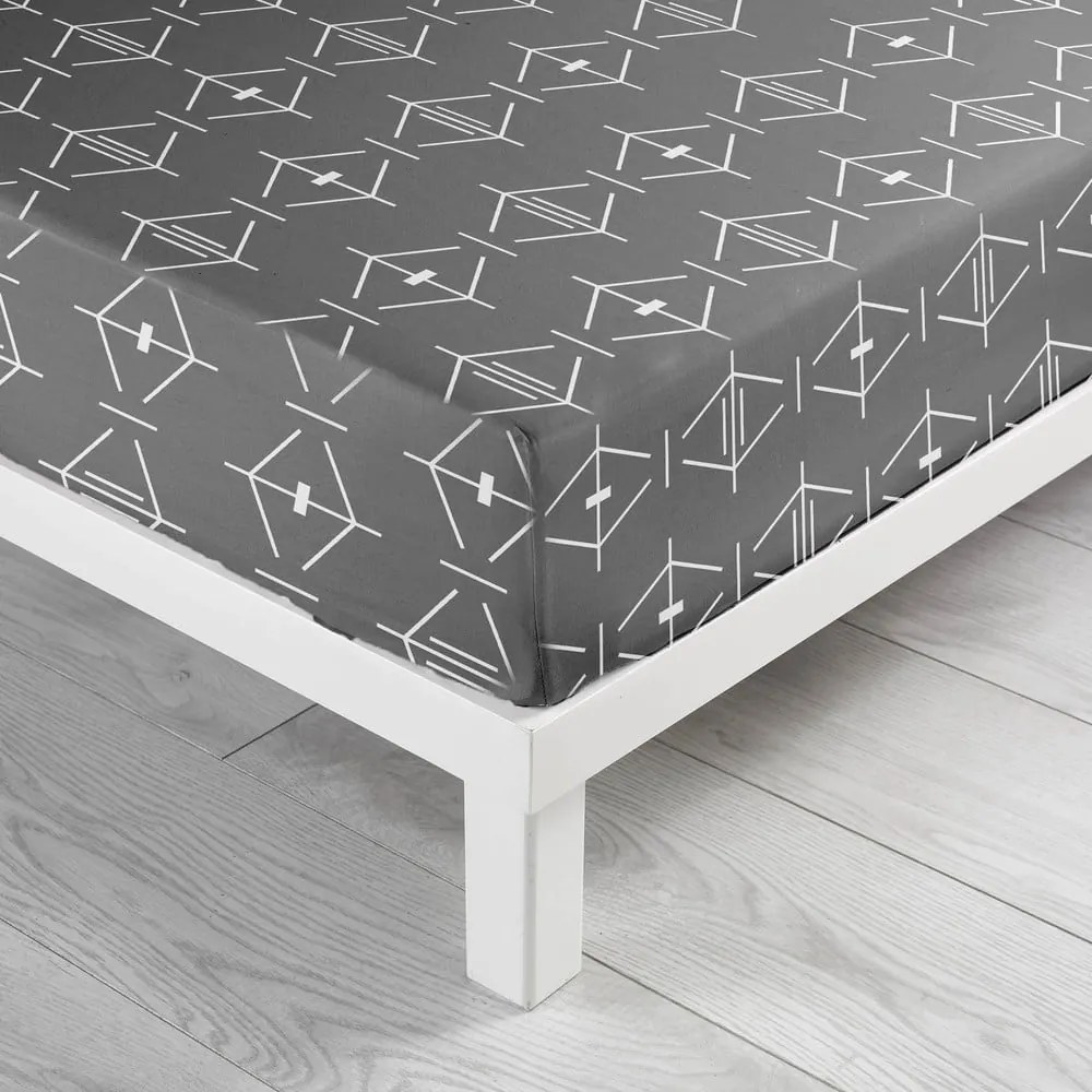 Tmavosivá napínacia bavlnená plachta 90x190 cm Aristide – douceur d'intérieur