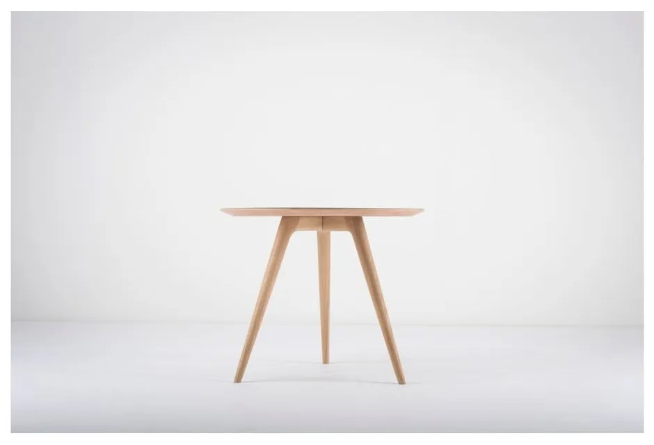 Odkladací stolík z dubového dreva s čiernou doskou Gazzda Arp, ⌀ 45 cm