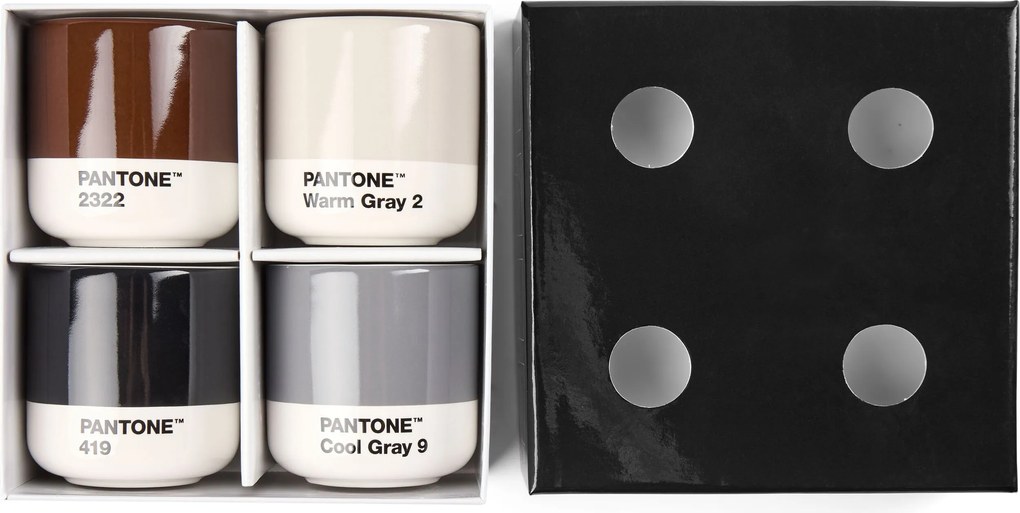 Hrnčeky Pantone 100 ml teplé farby 4 ks