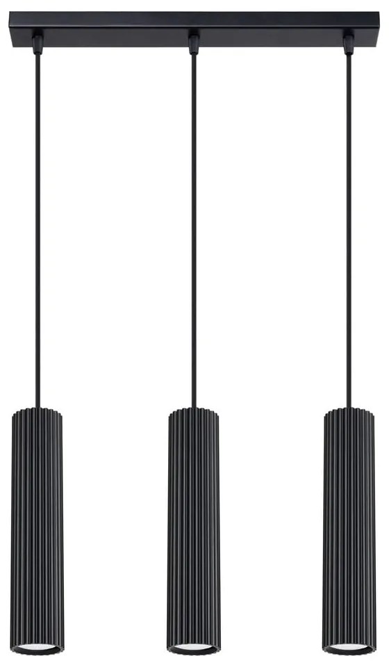 Čierne závesné svietidlo Gleam – Sollux