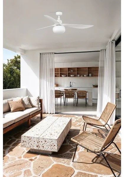 FARO 34363WT-11L-Str. vent. OUTWOOD L 1xE27/15W/230V biela+ pr.150 cm WT IP44 + DO