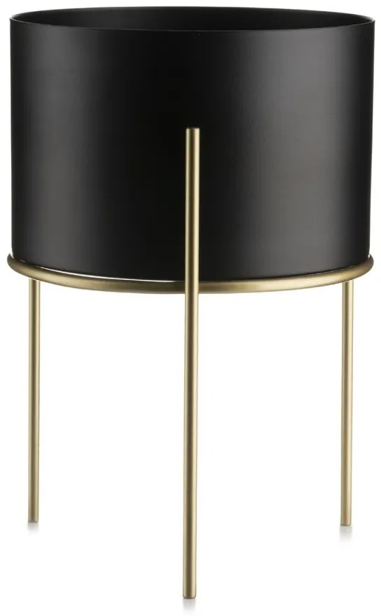 Kvetináč na stojane LOFT II 22 cm čierny