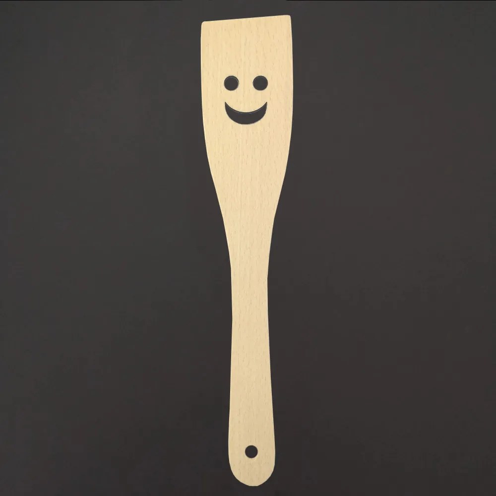 AMADEA Drevená obracačka s tvárou, masívne drevo, 28 cm