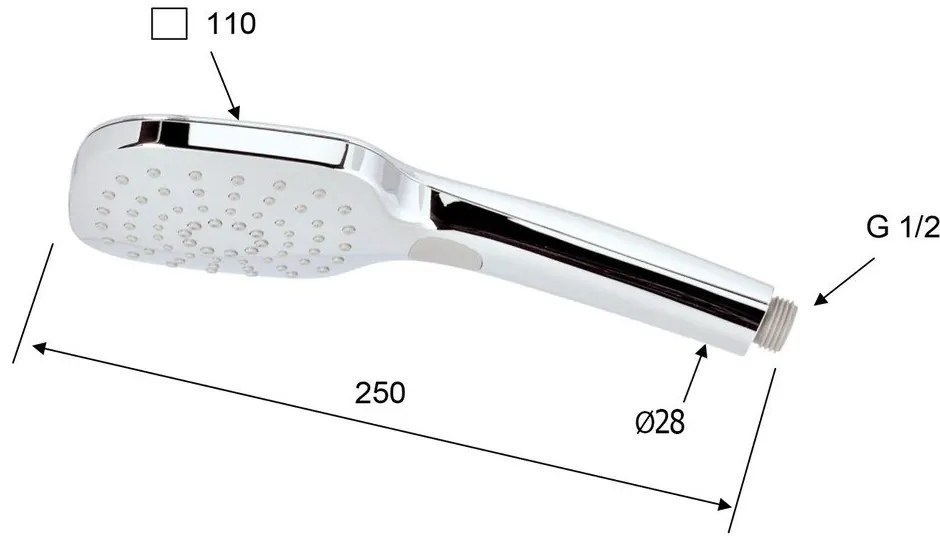 Plastová sprchová hlavica v lesklo striebornej farbe – Sapho