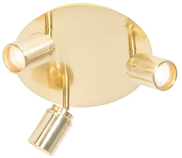 Moderné kúpeľňové bodové svetlo mosadzné 3-žiarovkové IP44 - Ducha