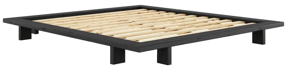 Čierna dvojlôžková posteľ z borovicového dreva s roštom 180x200 cm Japan - Karup Design