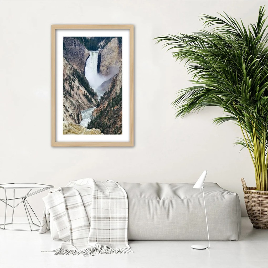 Gario Plagát Veľký vodopád v horách Farba rámu: Bez rámu, Rozmery: 30 x 45 cm