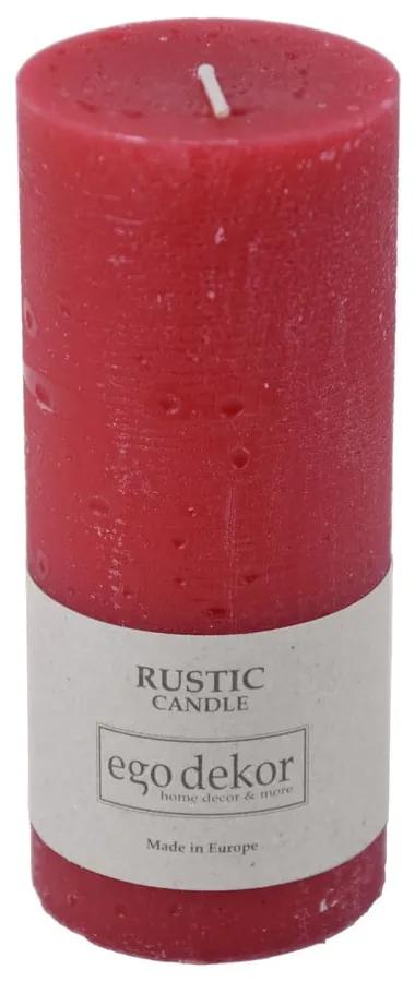 Červená sviečka Rustic candles by Ego dekor Rust, doba horenia 58 h
