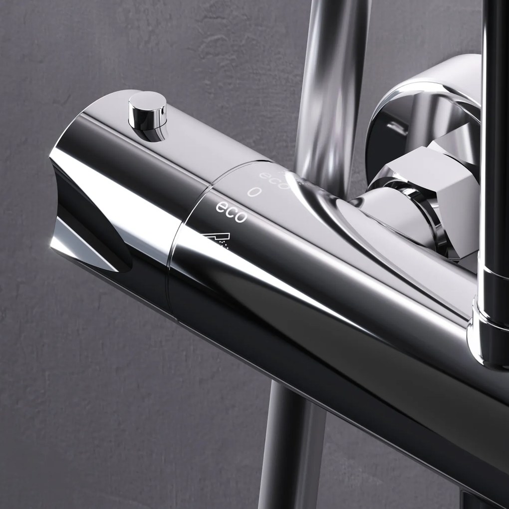 Sprchový systém AM.PM Hit F07TA400 s termostatickou sprchovou batériou, chróm