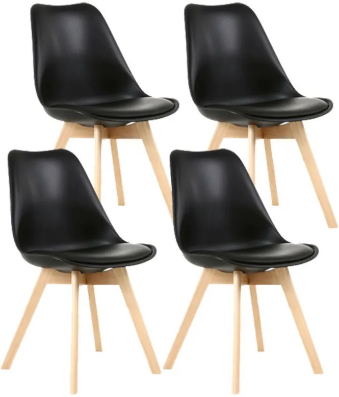 Jedálenské stoličky SCANDI čierne 4 ks - škandinávsky štýl