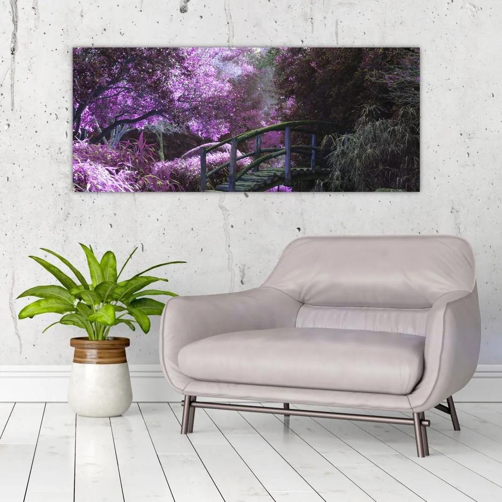 Obraz fialové záhrady (120x50 cm)