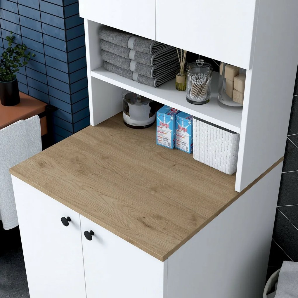 Skriňa nad práčkou Kira White a Walnut