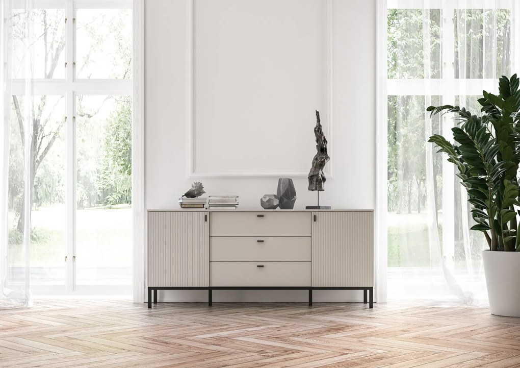 Komoda Korfu 03 167 cm kašmír/černý