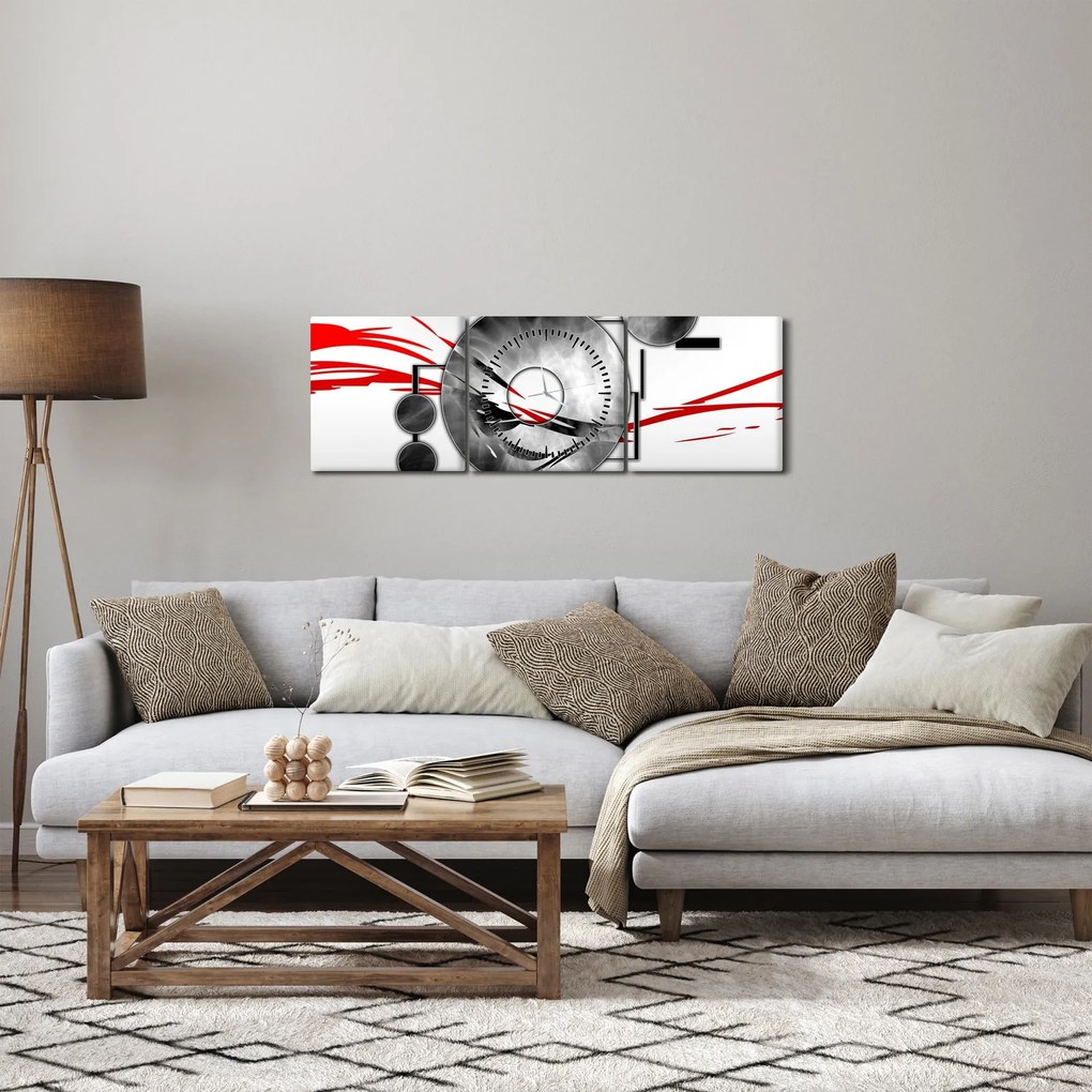 Abstraktný obraz (s hodinami) (90x30 cm)