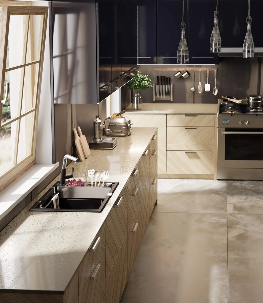 Deante Magnetic, granitový drez na dosku 560x500x219 mm, 3,5" + priestorovo úsporný sifón, 1-komorový, čierna, ZRM_N103