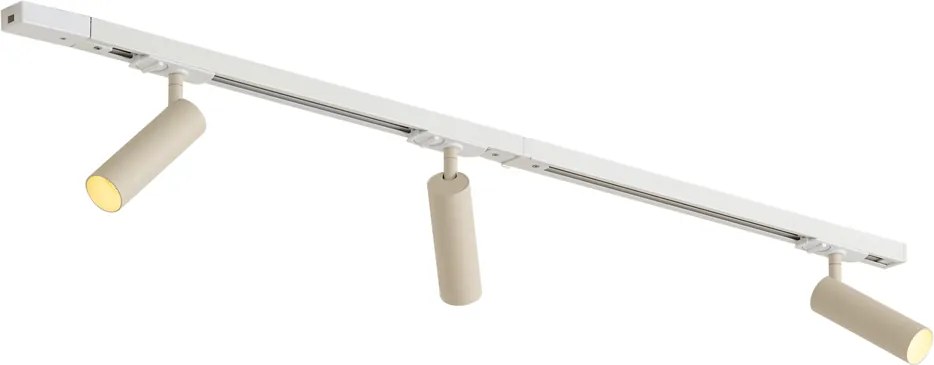 Moderný koľajnicový systém s 3 reflektormi biely s béžovou 1-fázový GU10 35mm - Iconic Jeana Luxe