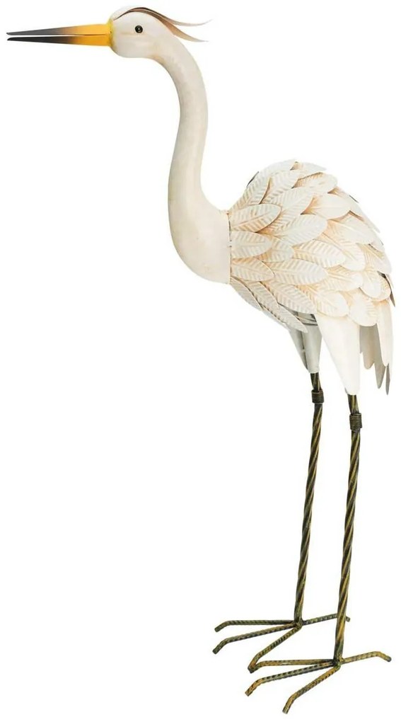 Záhradná kovová figúrka Crane 4, 75 cm, viacfarebná