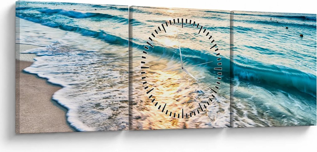 Obraz - More (s hodinami) (90x30 cm)