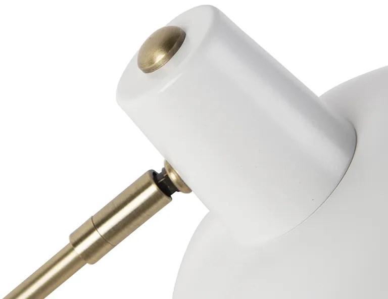 Retro stolná lampa biela s bronzom - Milou