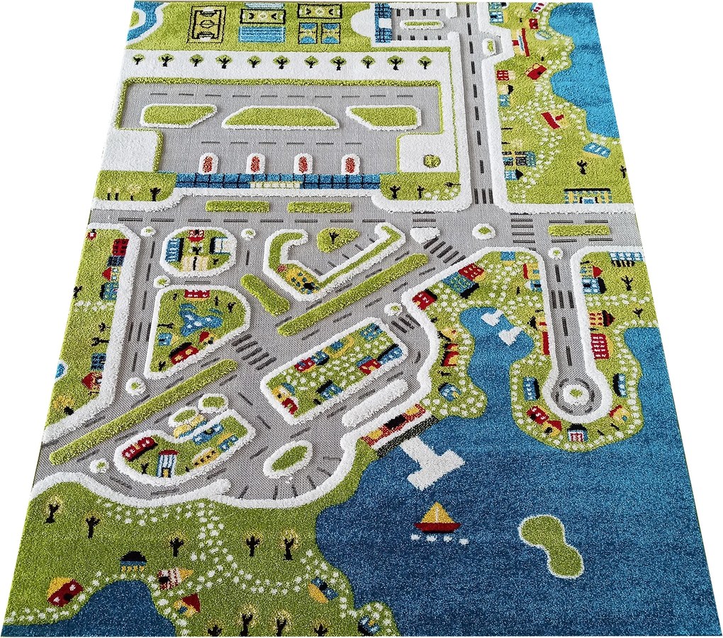 DY Detský farebný koberec s motívom mesta Color Kids 01 Rozmer: 100x150 cm