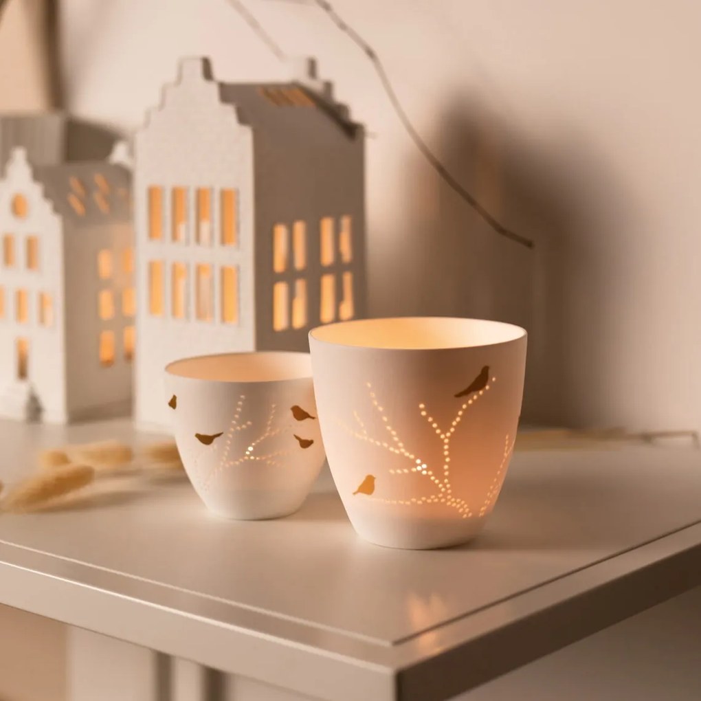räder Porcelánový svícen Gold Birds Large