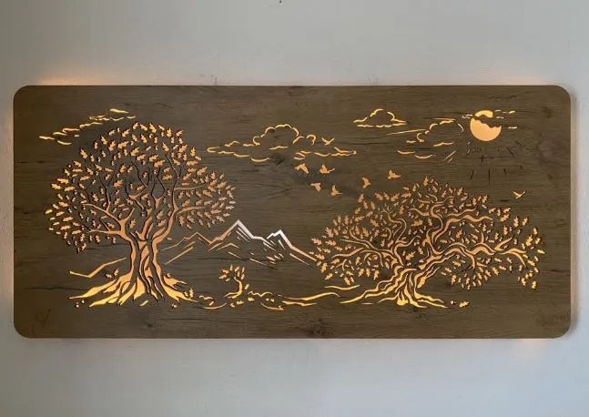 Led obraz Tri stromy na batériu