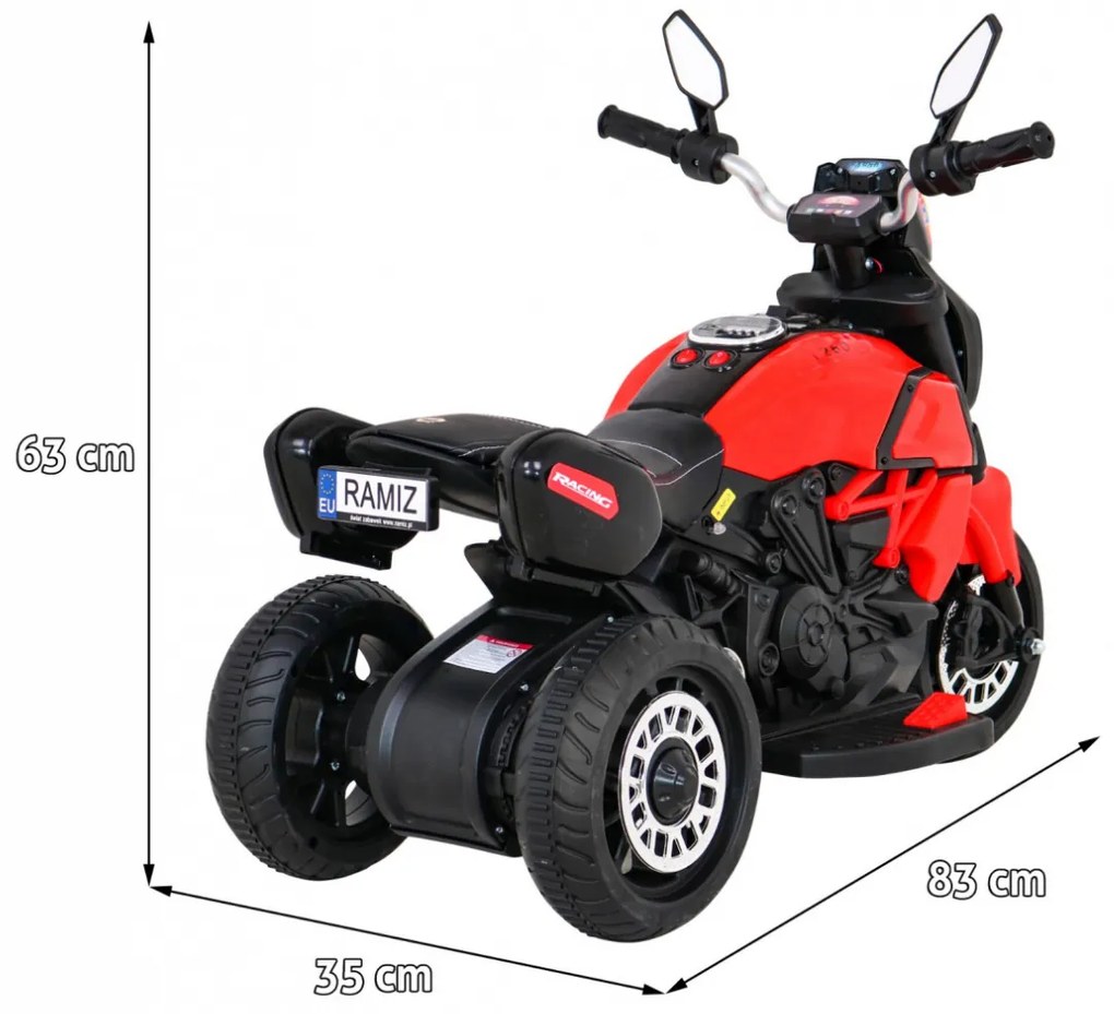 Motorka na batérie pre deti FAST TOURIST - červená