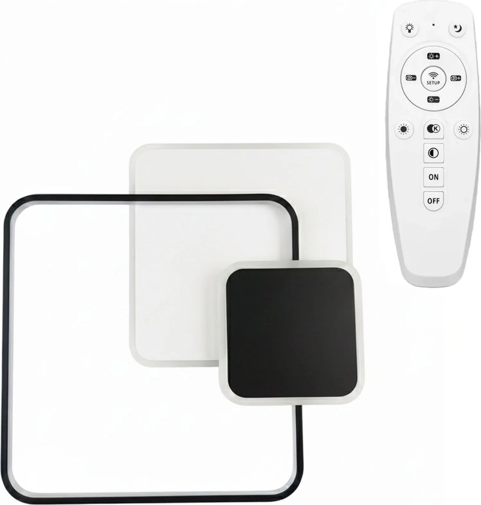 Toolight Toolight, LED stropné svietidlo + diaľkové ovládanie, APP1712-C, čierna matná, OSW-04041