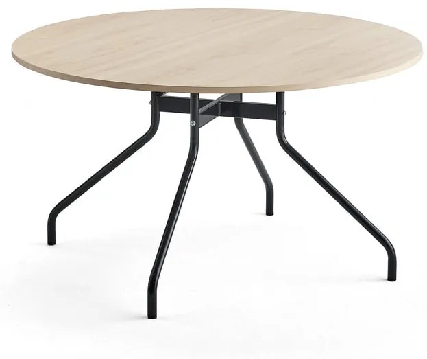 Stôl AROUND, Ø 1300 mm, breza, antracit