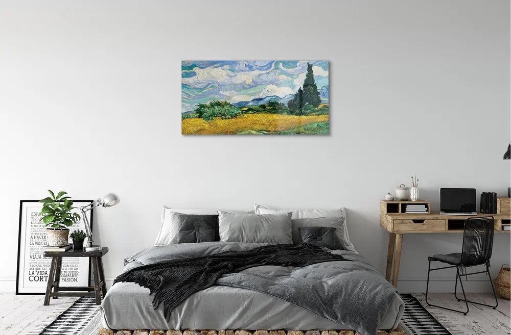 Obraz na skle Art lúčna cyprusu 120x60 cm