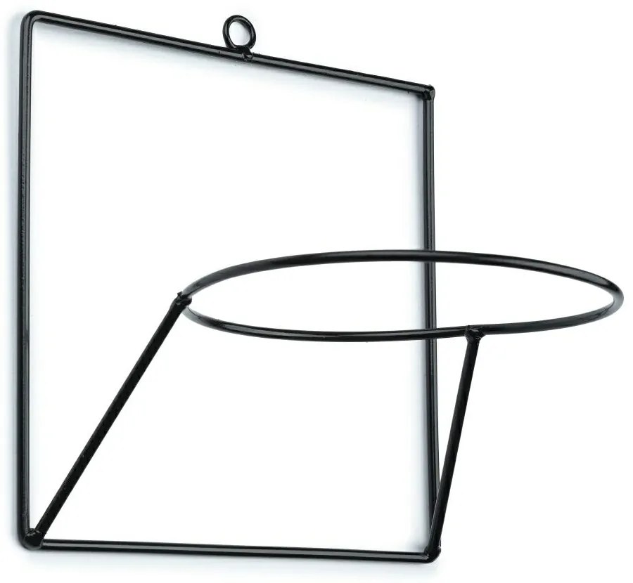 NÁSTENNÝ DRŽIAK NA KVETINÁČ SIMPLY 22X22X19 CM ČIERNA