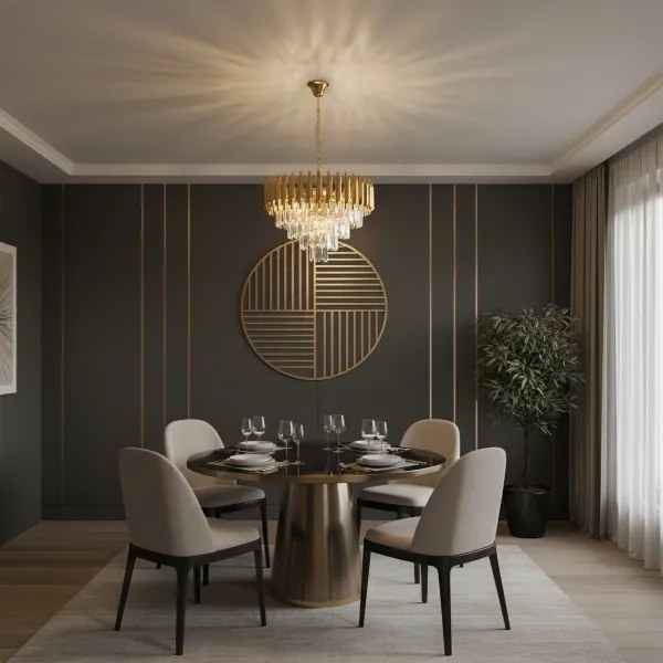 Brilagi - Luster na reťazi ECLIPSE 7xE14/10W/230V pr. 48 cm zlatá