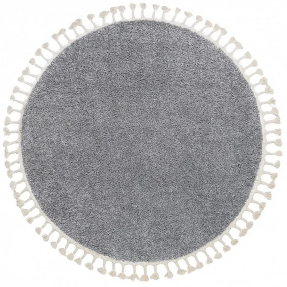 Kusový koberec Shaggy Berta šedý kruh 160cm
