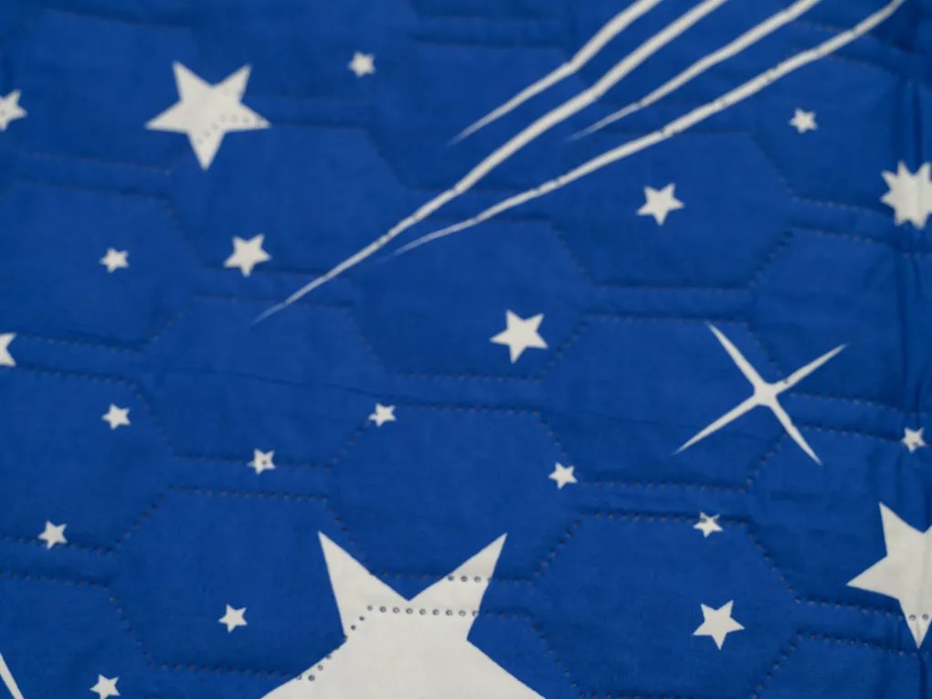 Prikrývka na posteľ NIGHT SKY HEXAGON, modrá Rozmer: 170 x 210 cm